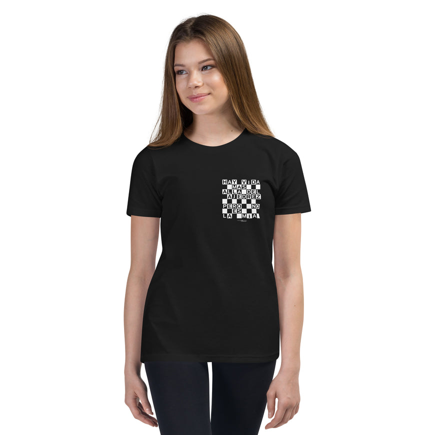 Camiseta unisex Hay vida más allá del ajedrez minimal negra